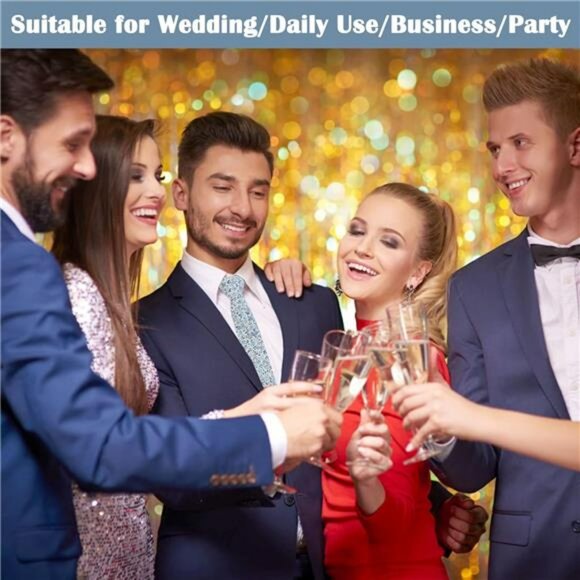 Men Skinny Floral Cotton Tie Slim Wedding Groomsmen Necktie for Formal Events - Picture 5 of 7